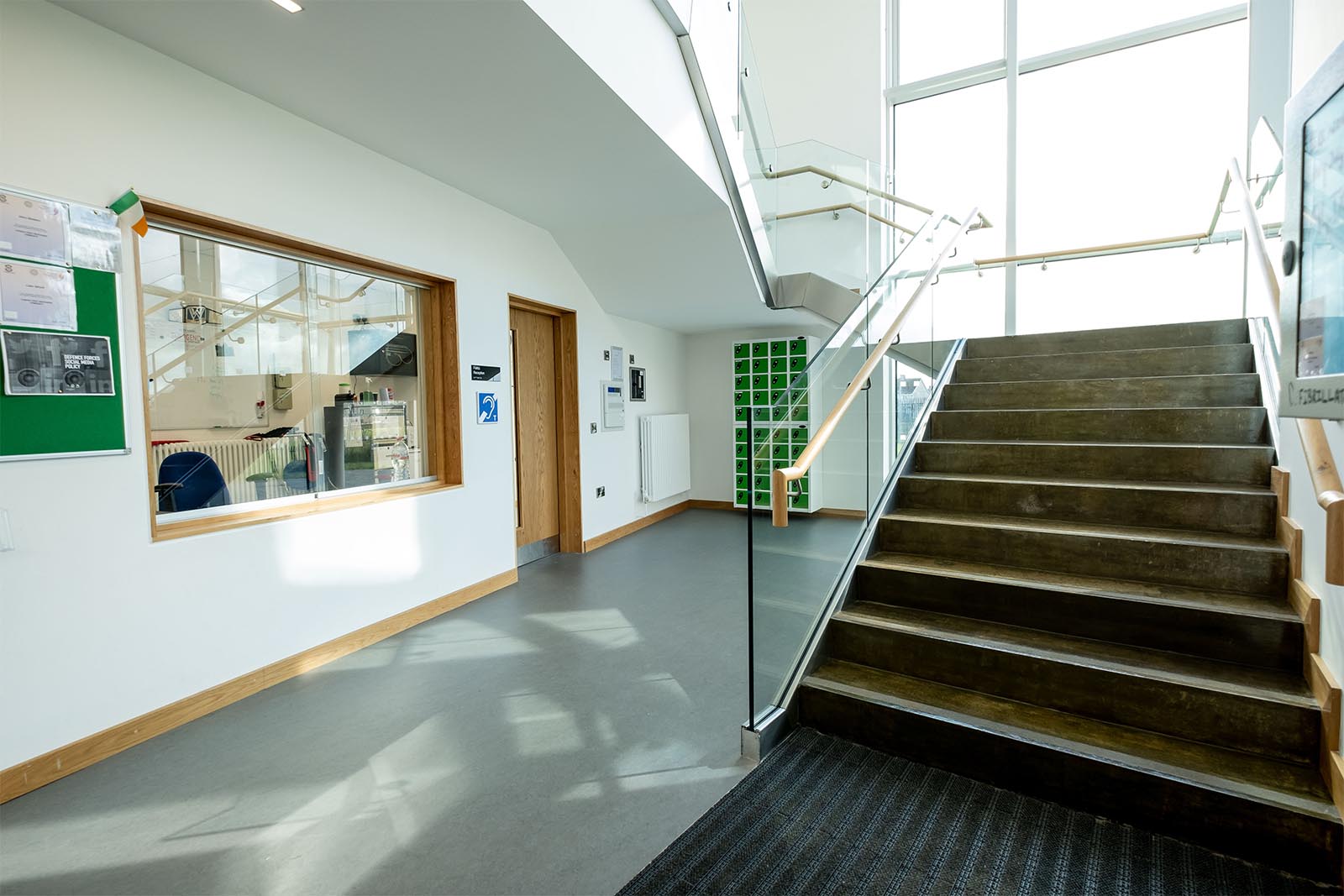 Interior showing entrance and stairway